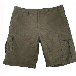 Patagonia Organic Cotton Cargo Outdoor Hiking Utility Shorts Khaki Green Size 36